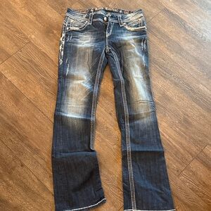 Rock Revival Blue Distressed Women Jeans